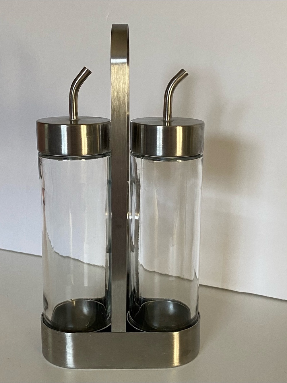 IKEA ORTFYLLD Glass Set Oil & Vinegar Cruet Stainless Steel Silver Brushed - Picture 16 of 16